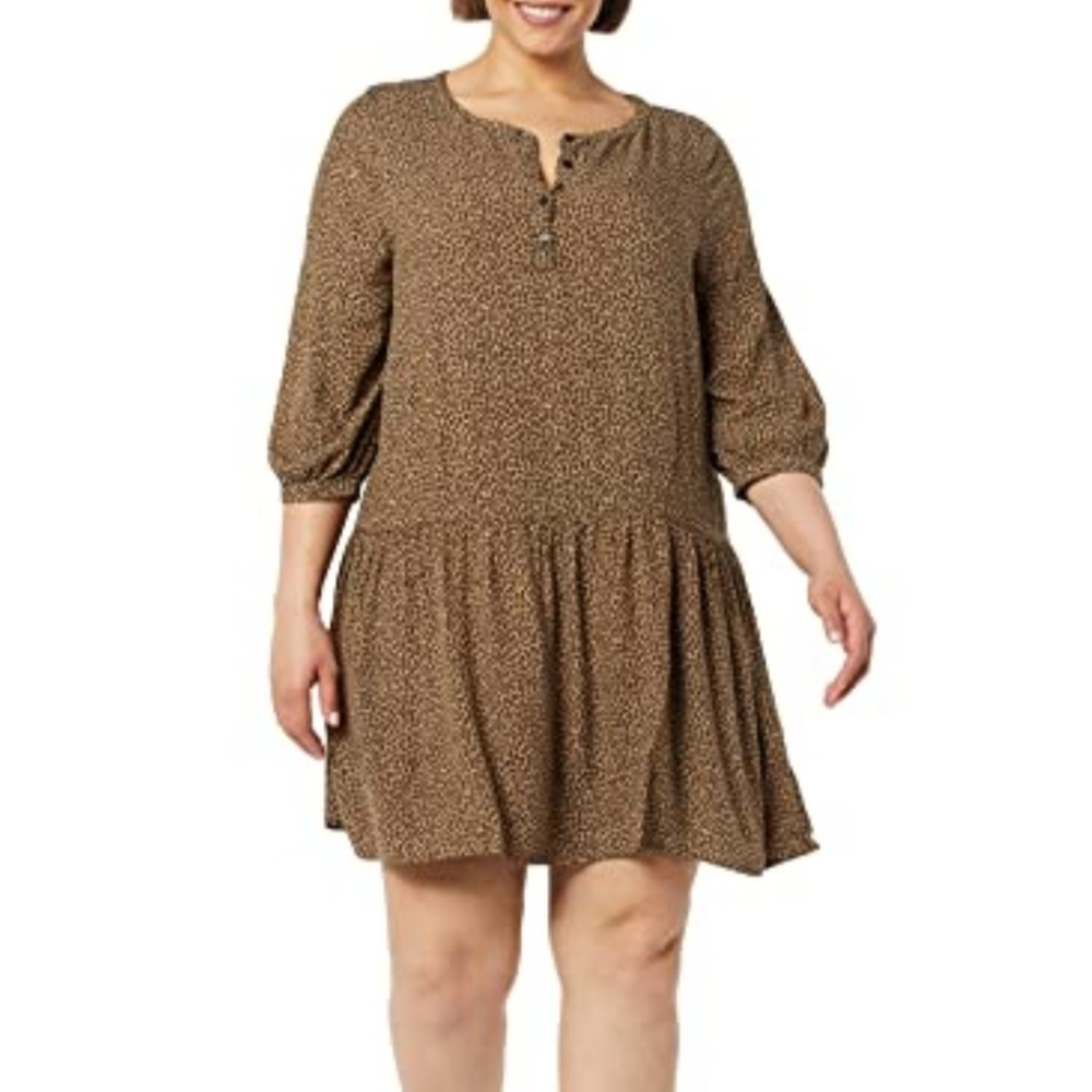 Amazon Essentials Camen Micro Cheetah Print Drop Waist Flowy Mini Dress XS